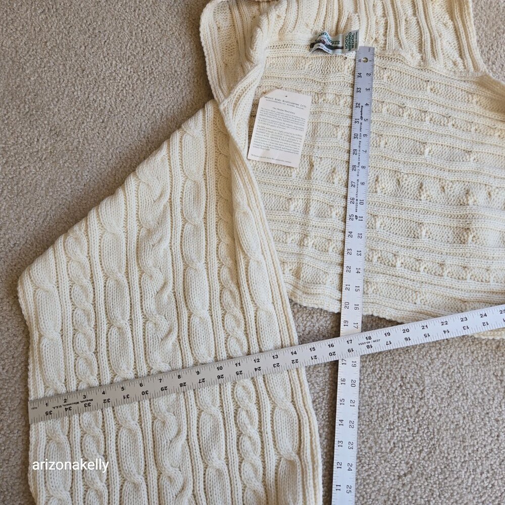 NWT Aran Crafts Hooded Merino Scarf Cable Knit - Picture 5 of 5